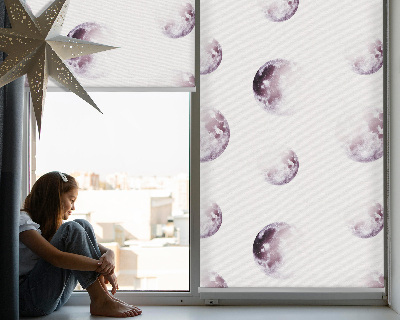 Modern roller blind Gray planets