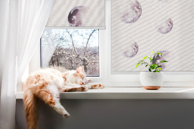 Modern roller blind Gray planets