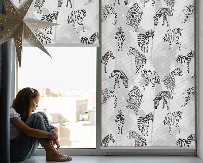 Fabric roller blind Gray animals