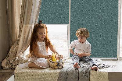 Modern roller blind Green palm leaves
