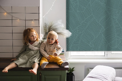 Modern roller blind Green palm leaves