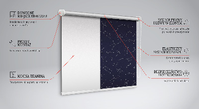 Roller blind for large window Constellation of stars