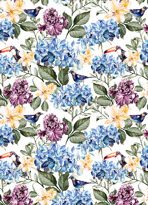 Modern roller blind Toucans and flowers