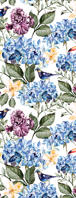 Modern roller blind Toucans and flowers