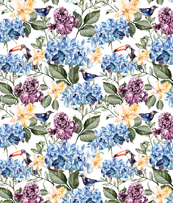 Modern roller blind Toucans and flowers
