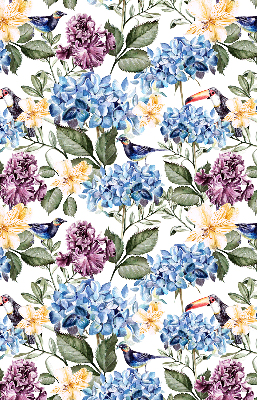 Modern roller blind Toucans and flowers