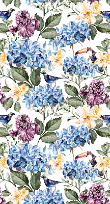 Modern roller blind Toucans and flowers