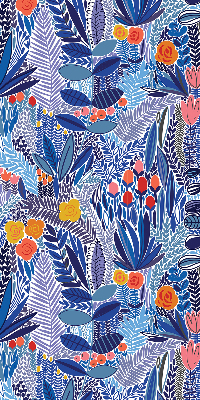 Roller blind for large window Colorful plants