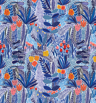 Roller blind for large window Colorful plants