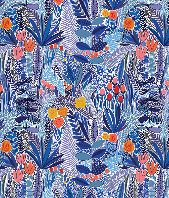 Roller blind for large window Colorful plants