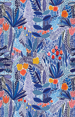 Roller blind for large window Colorful plants