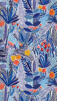 Roller blind for large window Colorful plants