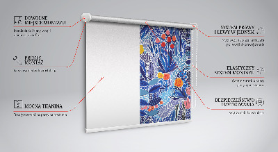 Roller blind for large window Colorful plants