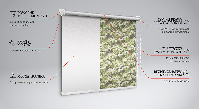 Fabric roller blind Flower leaves