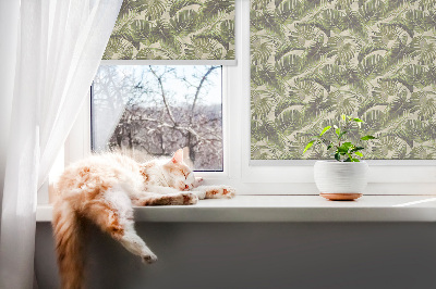 Fabric roller blind Flower leaves