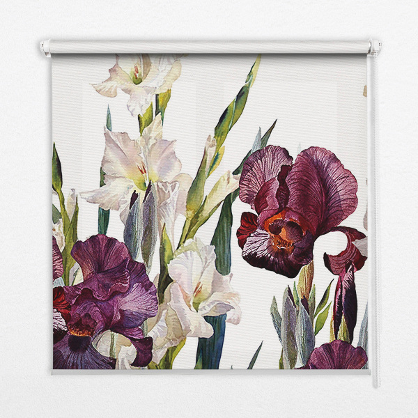 Roller blind for large window Little flowers