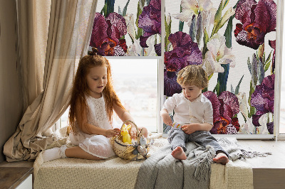 Roller blind for large window Little flowers
