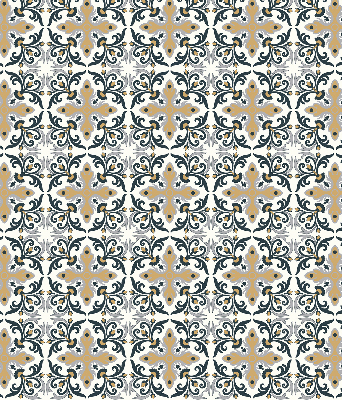 Fabric roller blind Moroccan tile