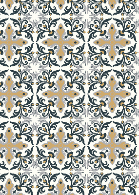 Fabric roller blind Moroccan tile