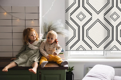 Roller blind for large window Rhombus illusion