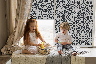 Fabric roller blind Portuguese tile