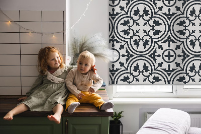 Fabric roller blind Portuguese tile