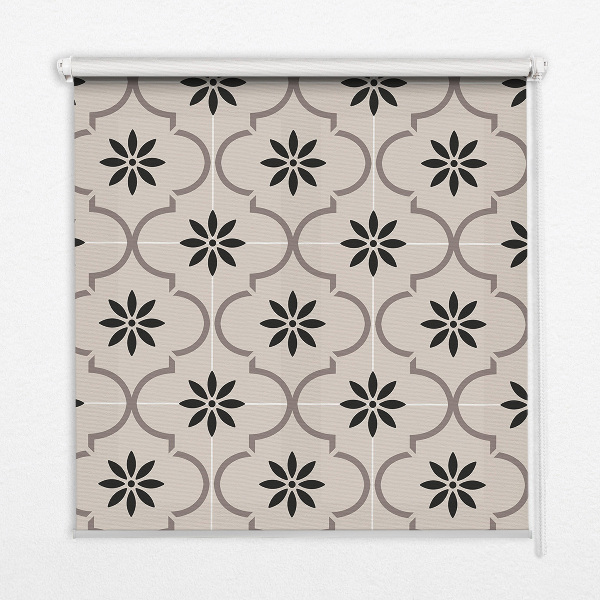Modern roller blind Moroccan flower-shaped tile