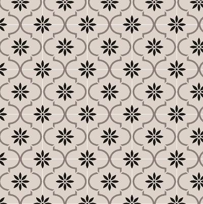 Modern roller blind Moroccan flower-shaped tile