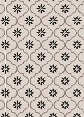 Modern roller blind Moroccan flower-shaped tile