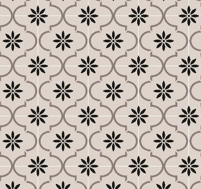 Modern roller blind Moroccan flower-shaped tile