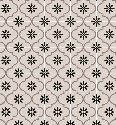 Modern roller blind Moroccan flower-shaped tile