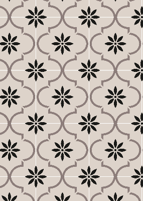 Modern roller blind Moroccan flower-shaped tile