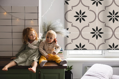 Modern roller blind Moroccan flower-shaped tile