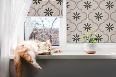 Modern roller blind Moroccan flower-shaped tile