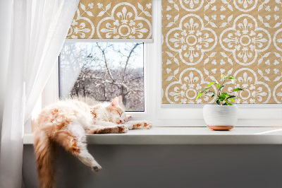 Roller blind for large window Portuguese folk pattern tile