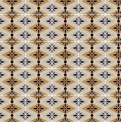 Roller blind for large window Flower in a rhombus