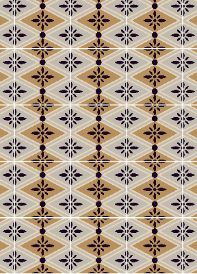 Roller blind for large window Flower in a rhombus