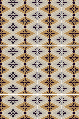 Roller blind for large window Flower in a rhombus