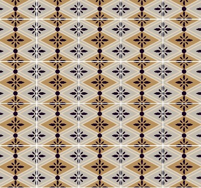 Roller blind for large window Flower in a rhombus