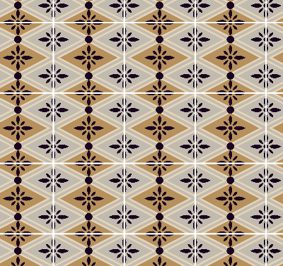 Roller blind for large window Flower in a rhombus