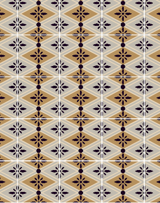 Roller blind for large window Flower in a rhombus