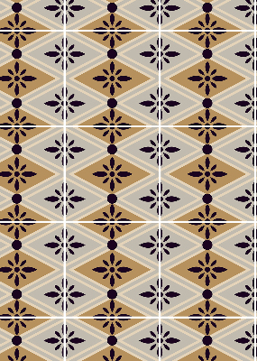 Roller blind for large window Flower in a rhombus