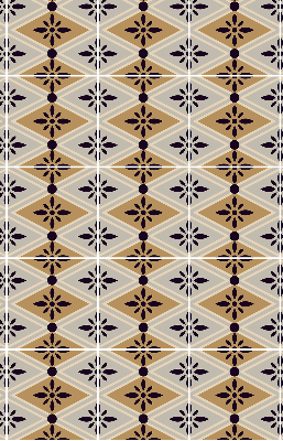 Roller blind for large window Flower in a rhombus