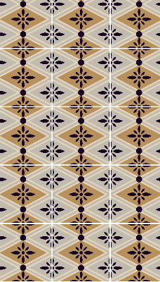 Roller blind for large window Flower in a rhombus