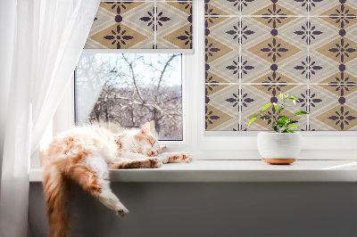 Roller blind for large window Flower in a rhombus