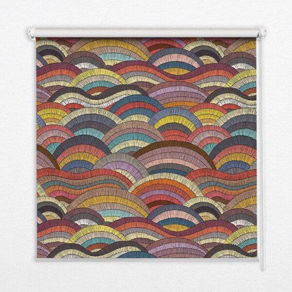 Roller blind for large window Waves and semicircles