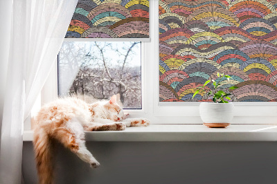 Roller blind for large window Waves and semicircles