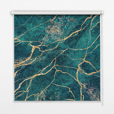 Fabric roller blind Green marble