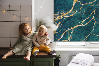 Fabric roller blind Green marble