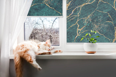 Fabric roller blind Green marble